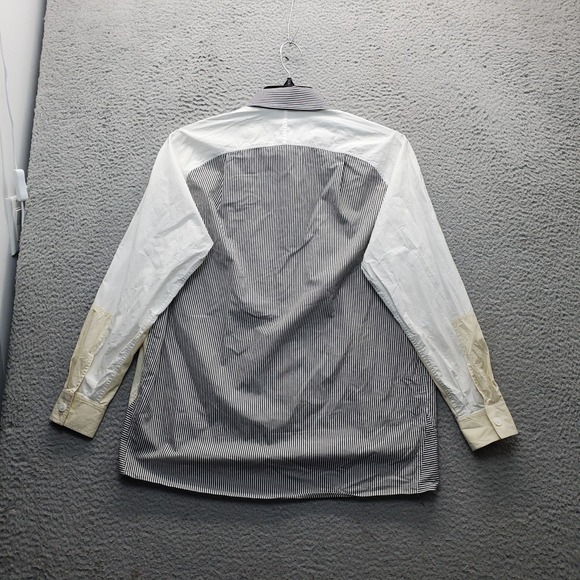 LAFAYETTE 148 New York Shirt Womens XS Multi Colorblock Striped Collar Button Up - Picture 2 of 11